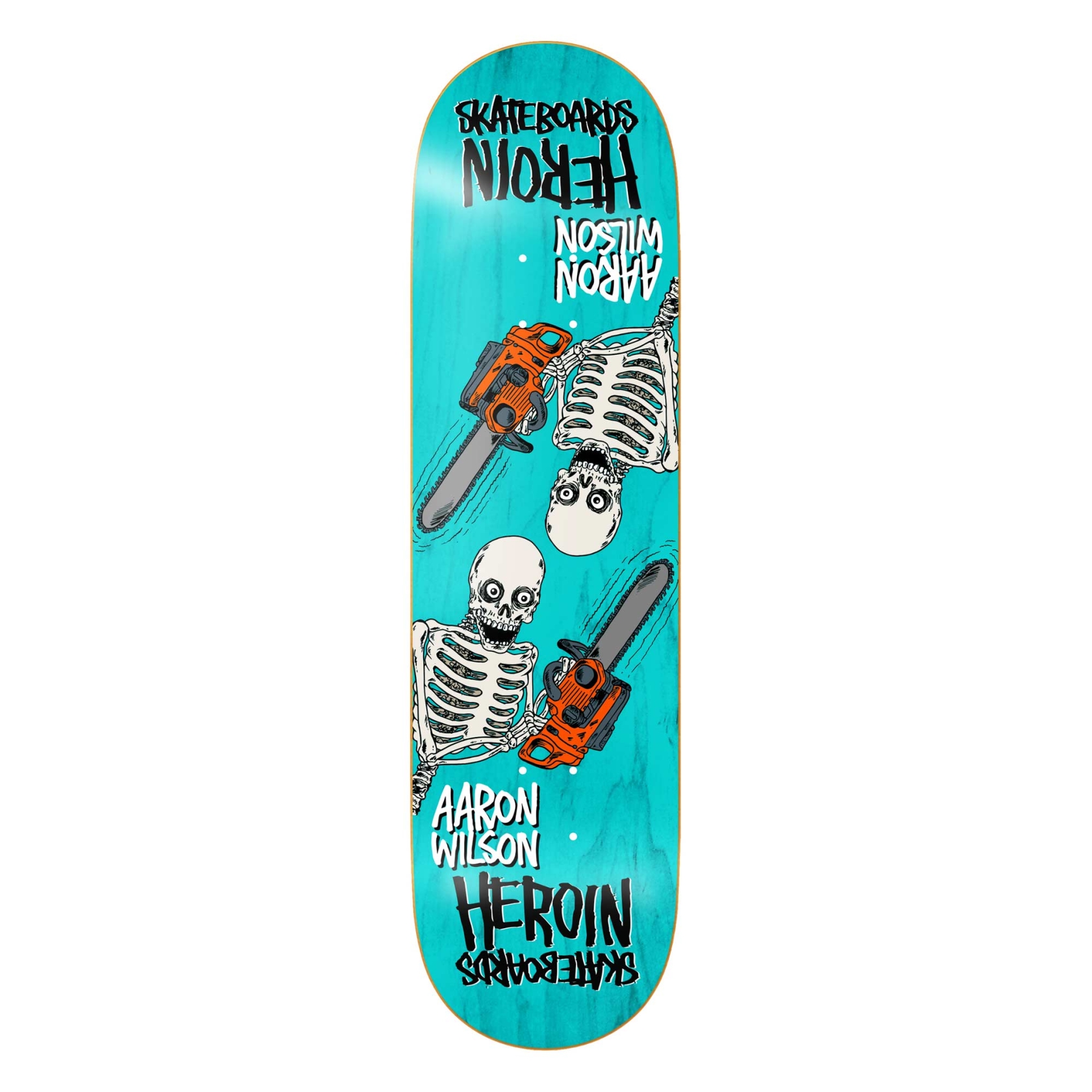 HEROIN Deck CHAINSAW SKELETONS SYM AW  8.5, blue 8.5''