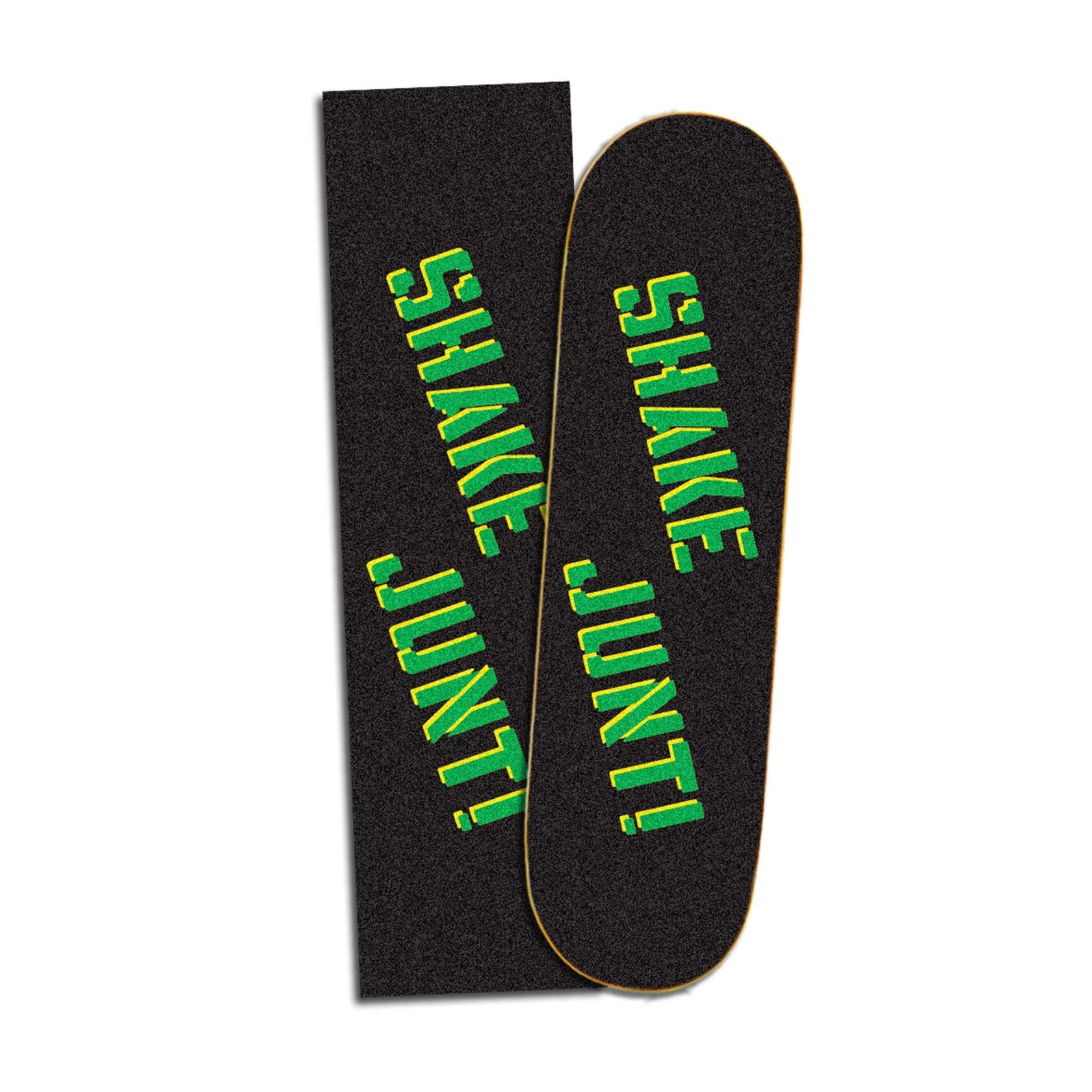 SHAKE JUNT Griptape SPRAYED - STENCILED BLACK / 20 Sh. Box, black/green/yellow -